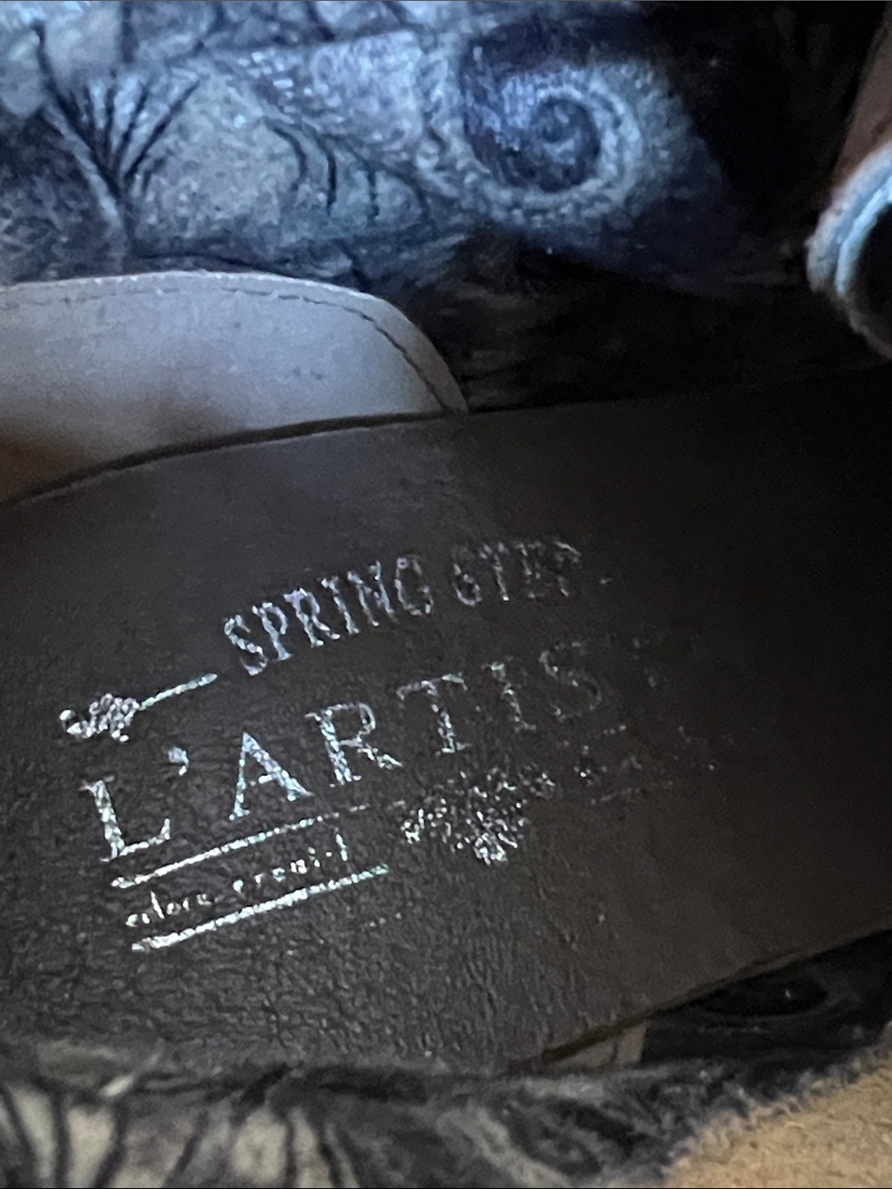 L'Artiste by Spring Step Brown Floral Embossed Leather Lace-Up Boot - Picture 11 of 16